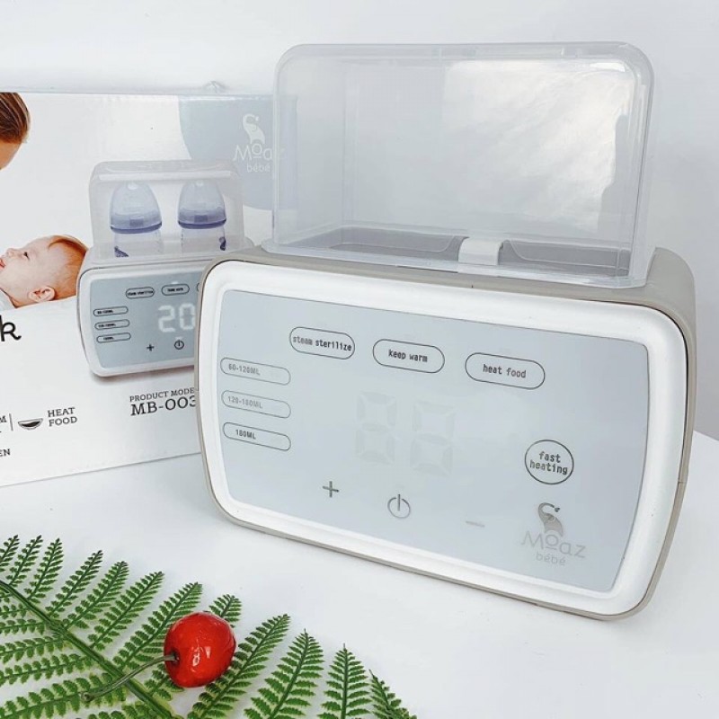 Máy hâm sữa tiệt trùng hai bình Moaz bebe 003